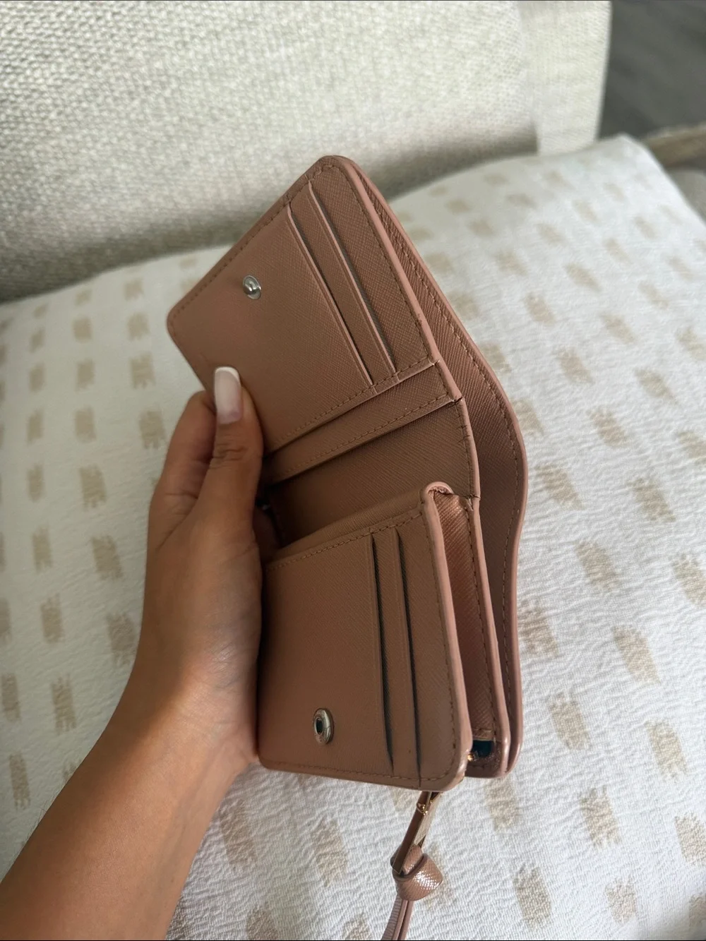 Marc Jacob’s Peach Leather Zip Wallet with Gold Accent